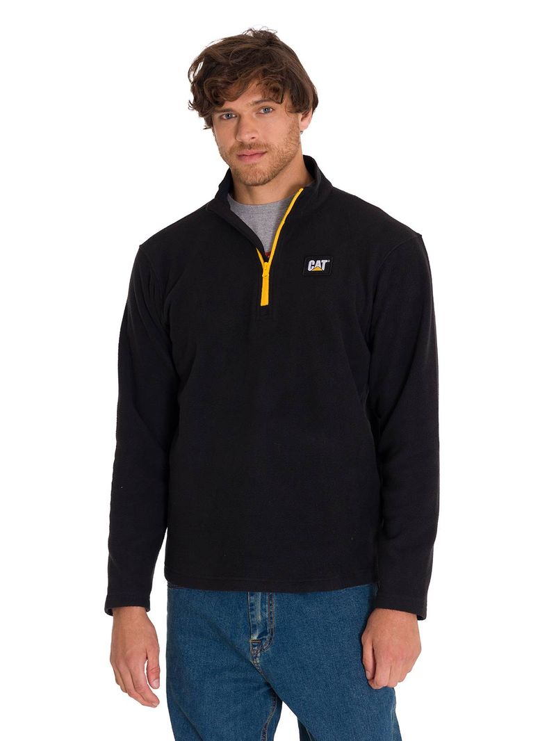 Polar Casual Hombre MICROFLEECE QUARTER ZIP NEGRO CAT