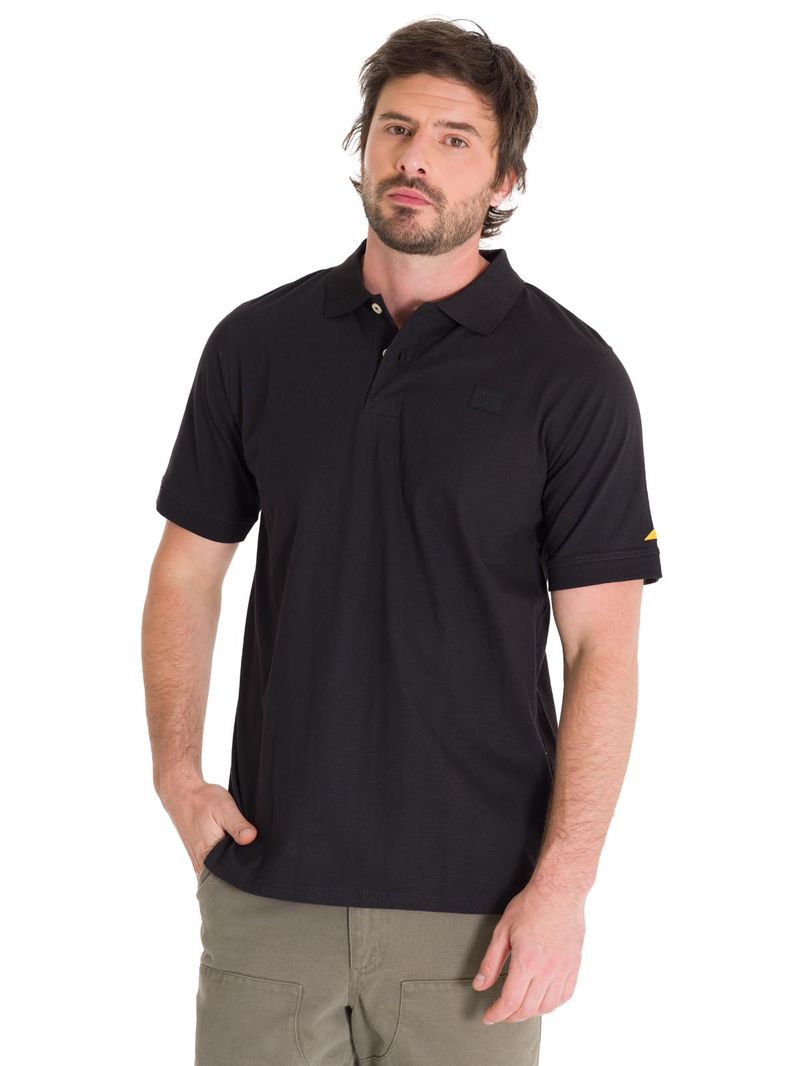 Polera Polo Casual Hombre LOGO JERSEY POLO NEGRO CAT