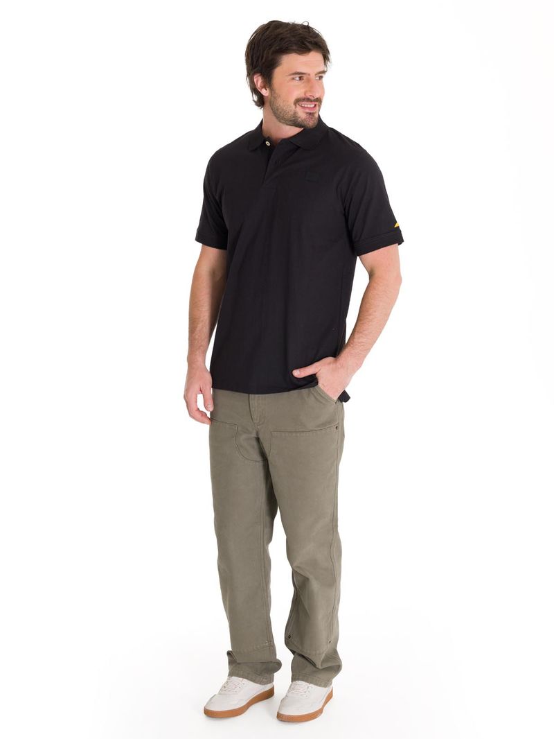 Polera Polo Casual Hombre LOGO JERSEY POLO NEGRO CAT