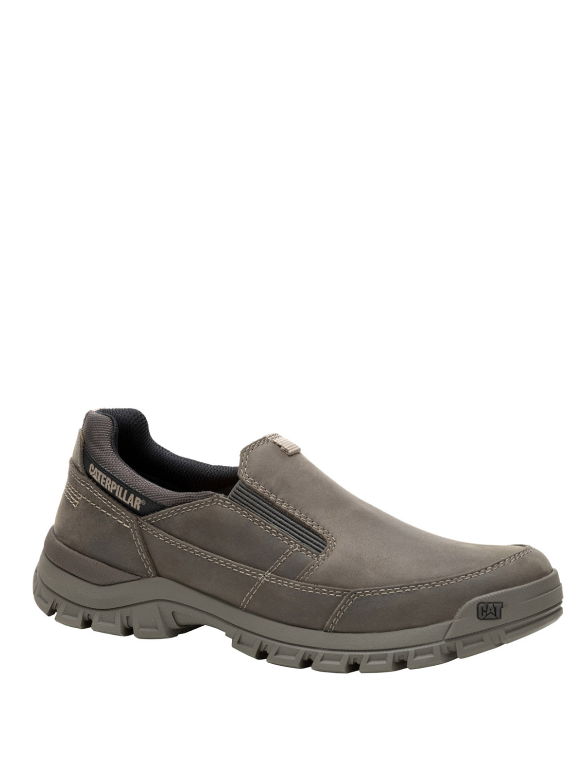 Zapatilla Cuero Hombre Threshold Slip On Gris Pardo Cat