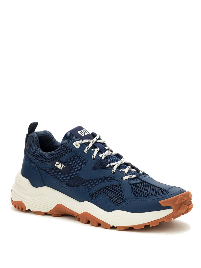 Zapatilla Hombre Grapple Leather Mesh Azul Cat