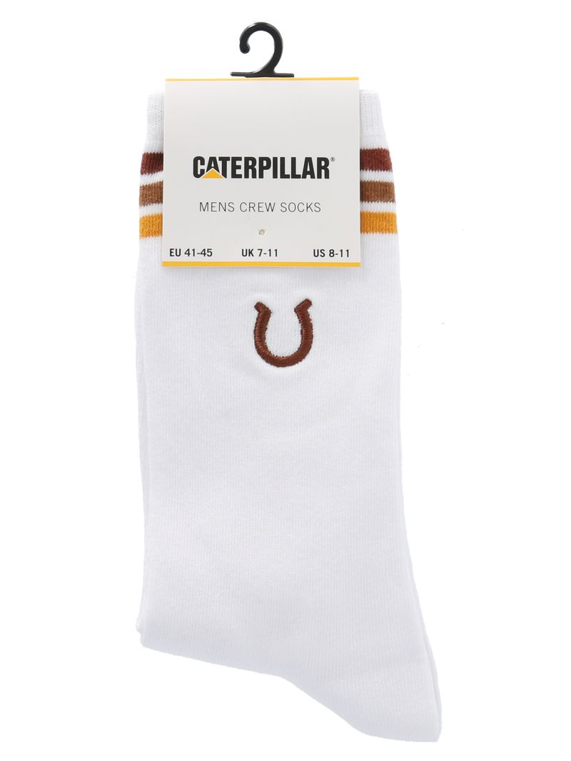 Calcetín Largo Hombre Diseño Herradura Blanco CAT