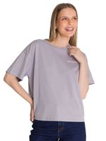 Polera Manga Corta Boxy Mujer Bordato CAT Lila CAT