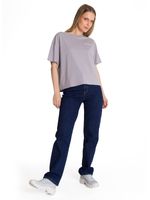 Polera Manga Corta Boxy Mujer Bordato CAT Lila CAT