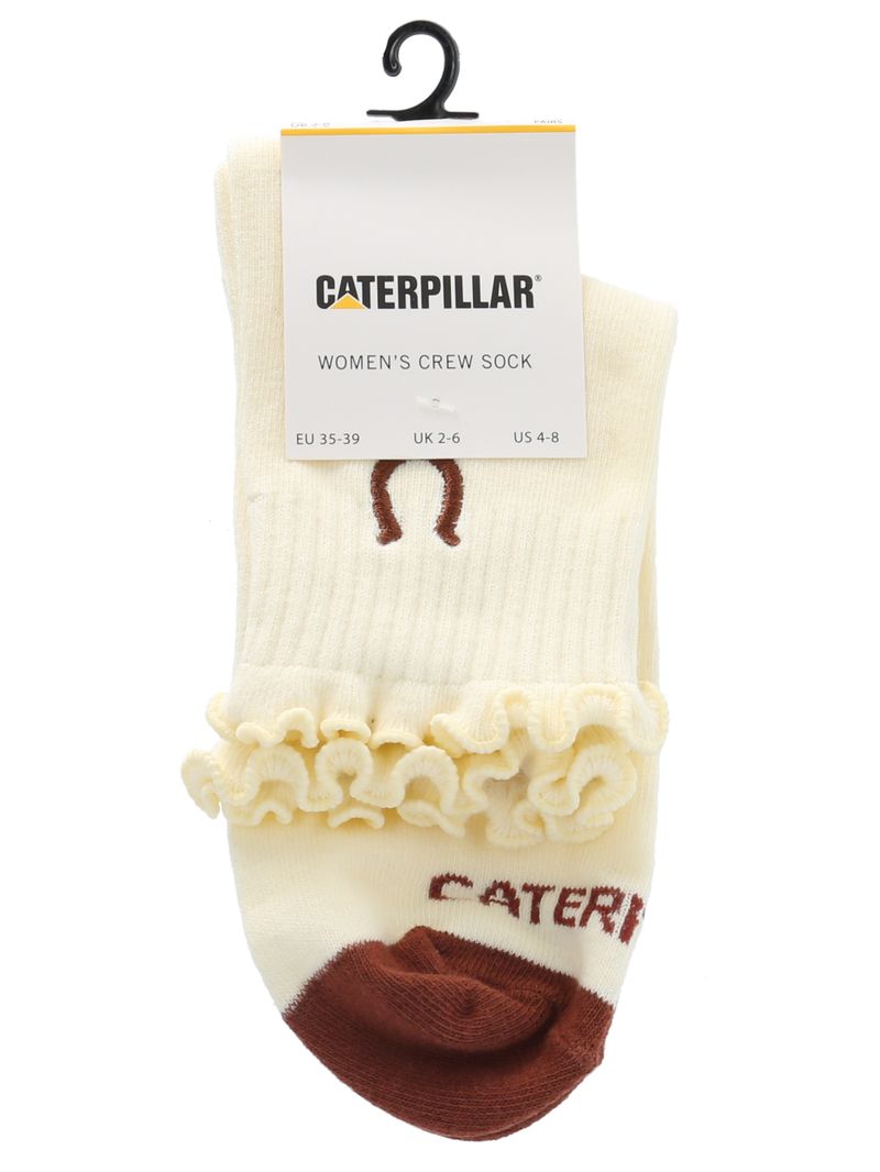 Calcetín Medio Mujer Diseño Herradura Blanco CAT