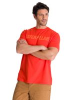 Polera Manga Corta Hombre Logo Caterpillar Rojo CAT