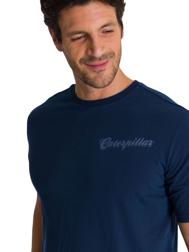 Polera-Manga-Corta-Hombre-Heritage-Hard-Work-Azul-CAT