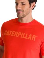 Polera Manga Corta Hombre Logo Caterpillar Rojo CAT