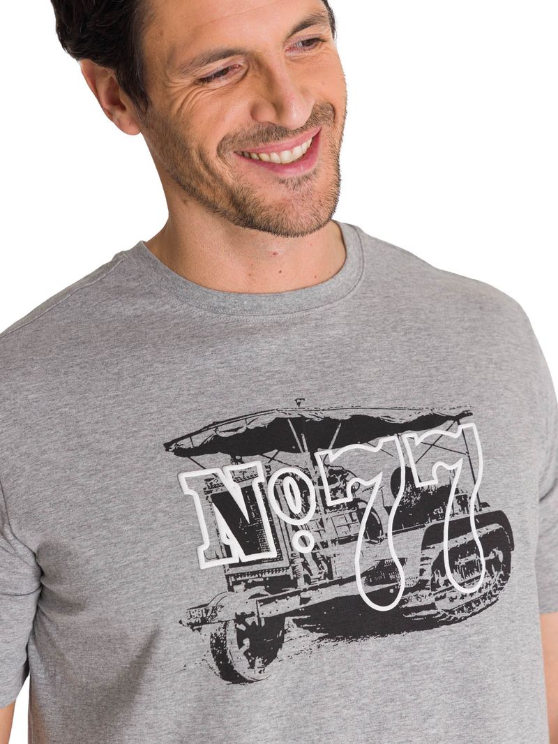 Polera Manga Corta Hombre Heritage N°77 Gris CAT