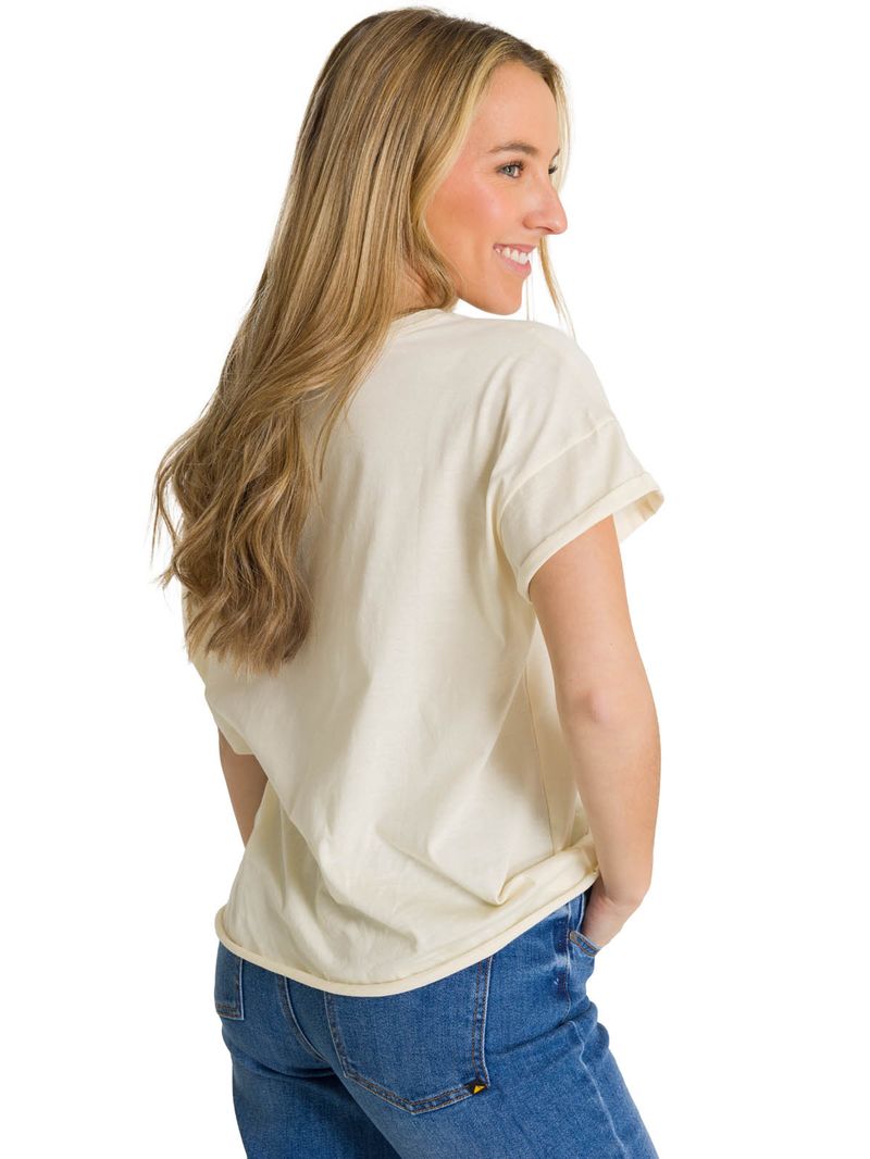 Polera Manga Corta Mujer Diseño Blanco CAT