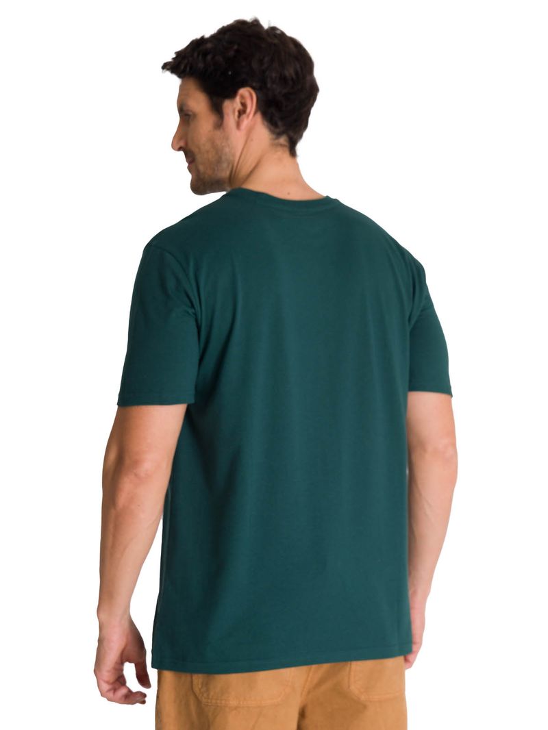 Polera Manga Corta Hombre Logo Caterpillar Verde CAT