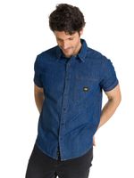 Camisa Manga Corta Hombre Denim Azul CAT