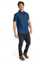 Camisa Manga Corta Hombre Denim Azul CAT