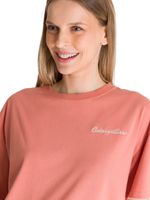 Polera Manga Corta Boxy Mujer Bordato CAT Rosa CAT
