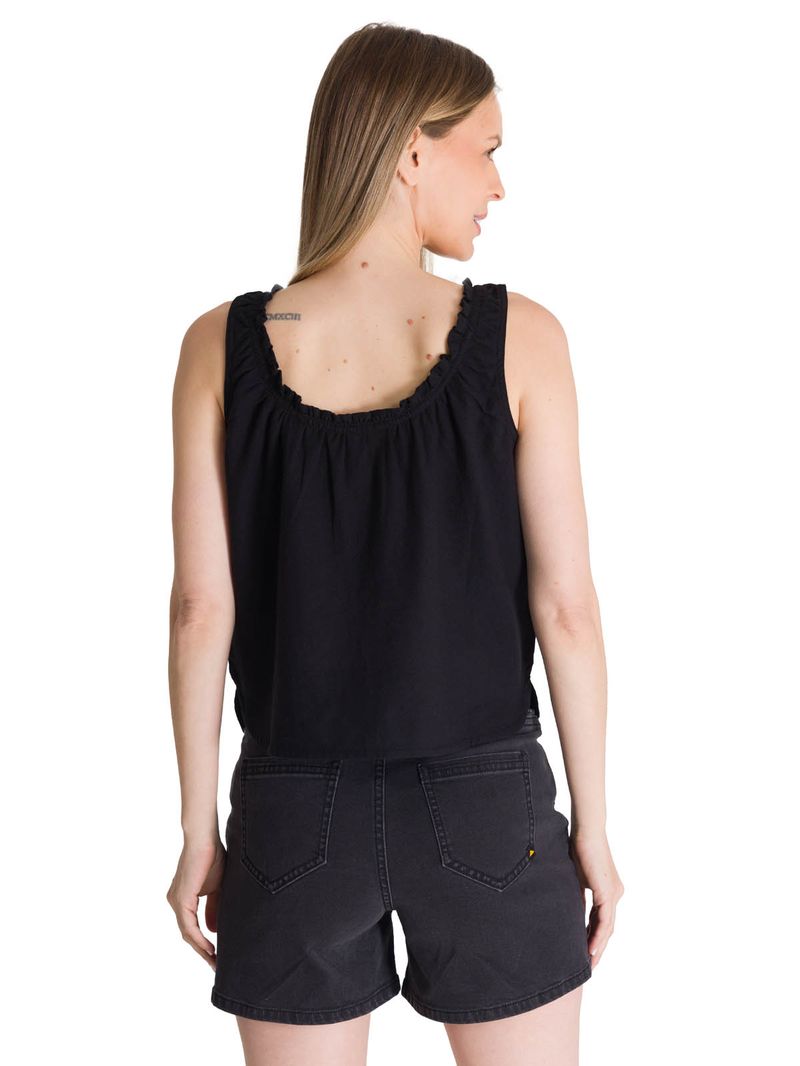 Blusa Sin Mangas Mujer U-Neck Negro CAT