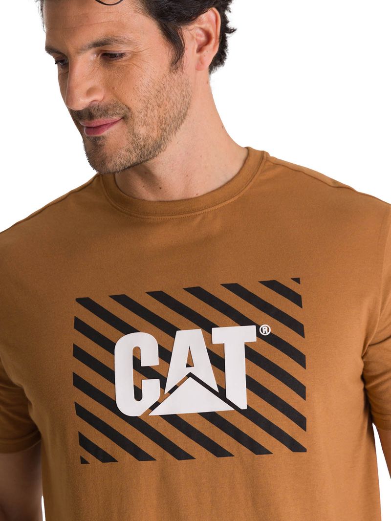 Polera Manga Corta Hombre Everyday Workwear Café CAT