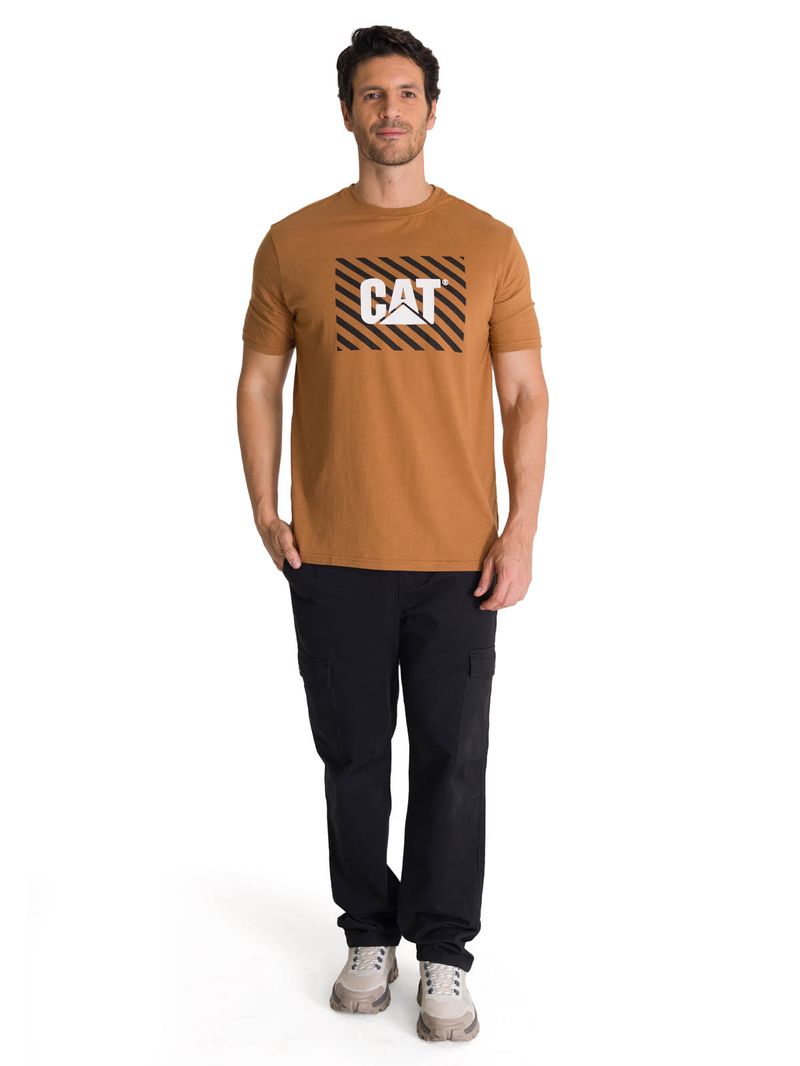 Polera Manga Corta Hombre Everyday Workwear Café CAT