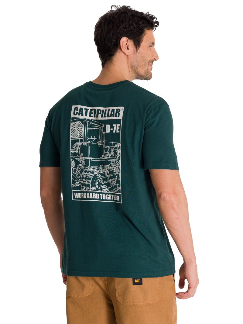 Polera Manga Corta Hombre Heritage Diseño Petroleo CAT