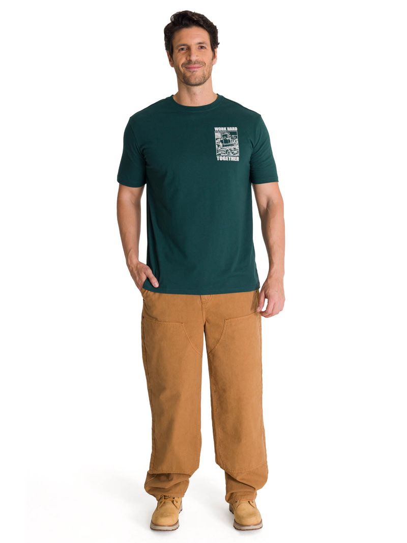 Polera Manga Corta Hombre Heritage Diseño Petroleo CAT