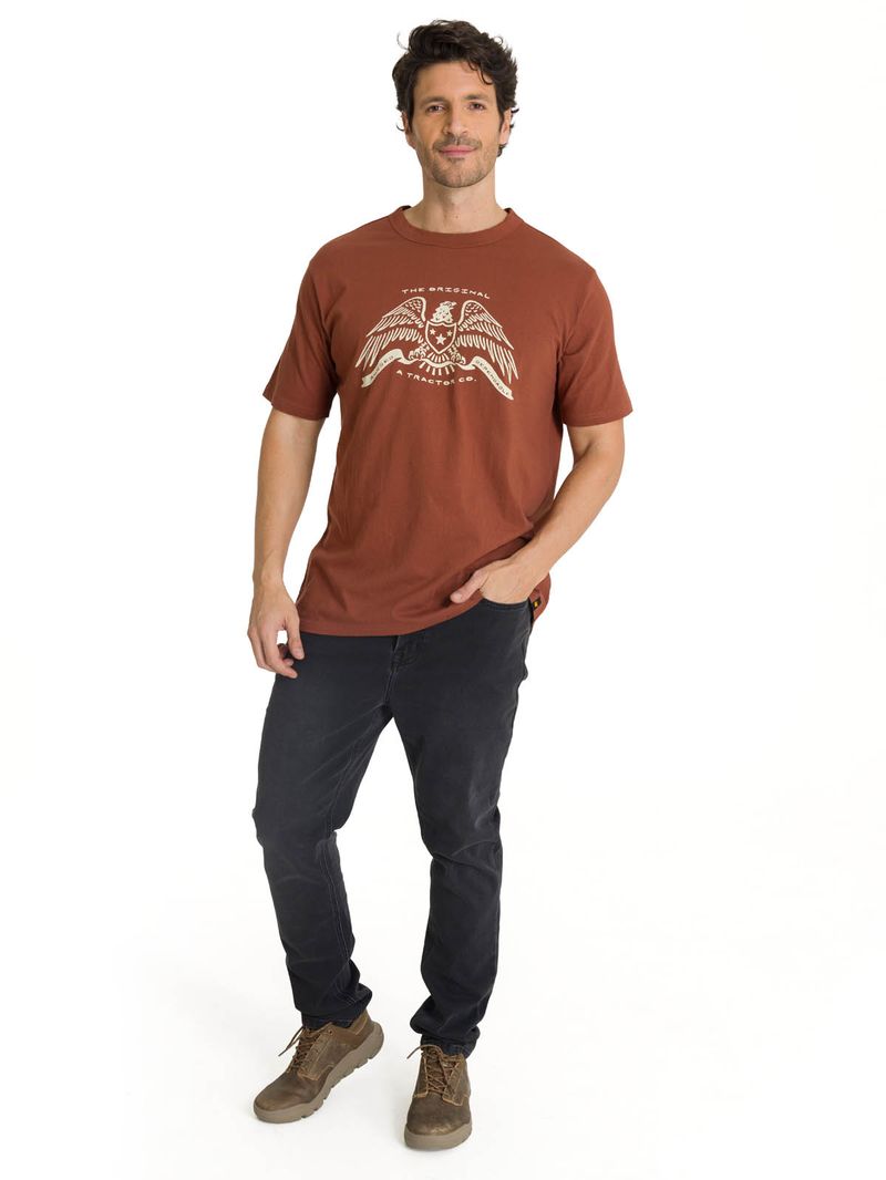 Polera Manga Corta Hombre Roam Free Terracota CAT