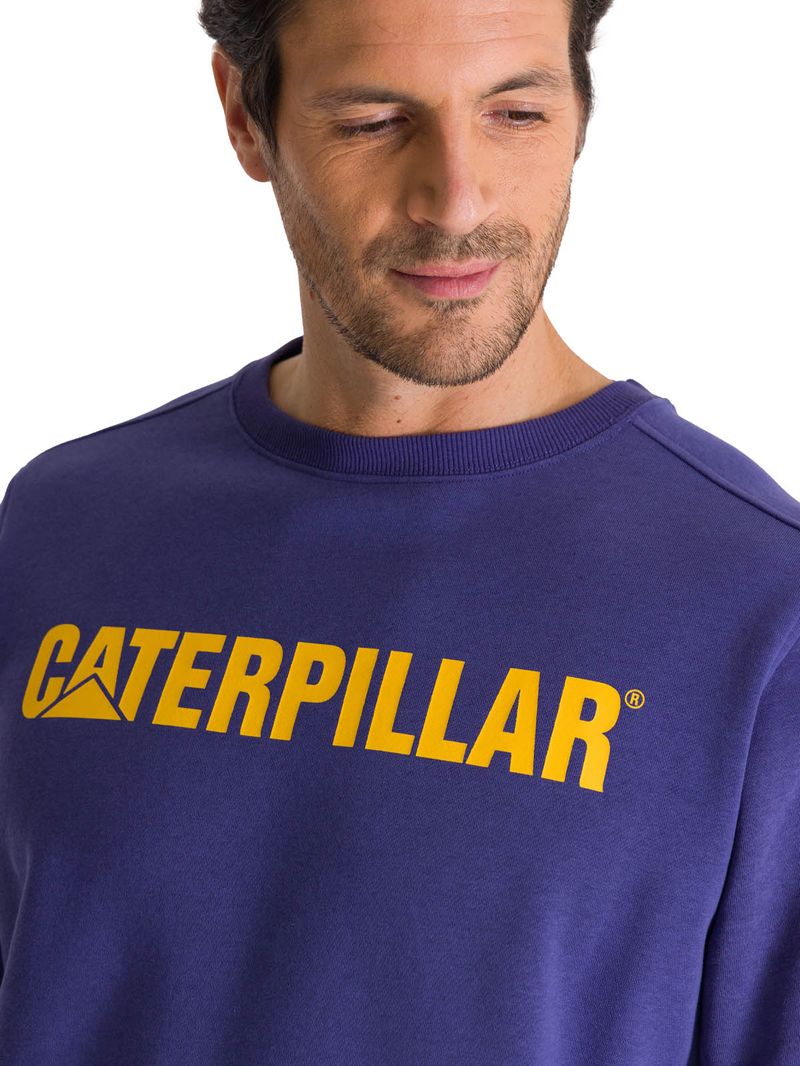 Polerón Crewneck Hombre Logo Caterpillar Azul CAT