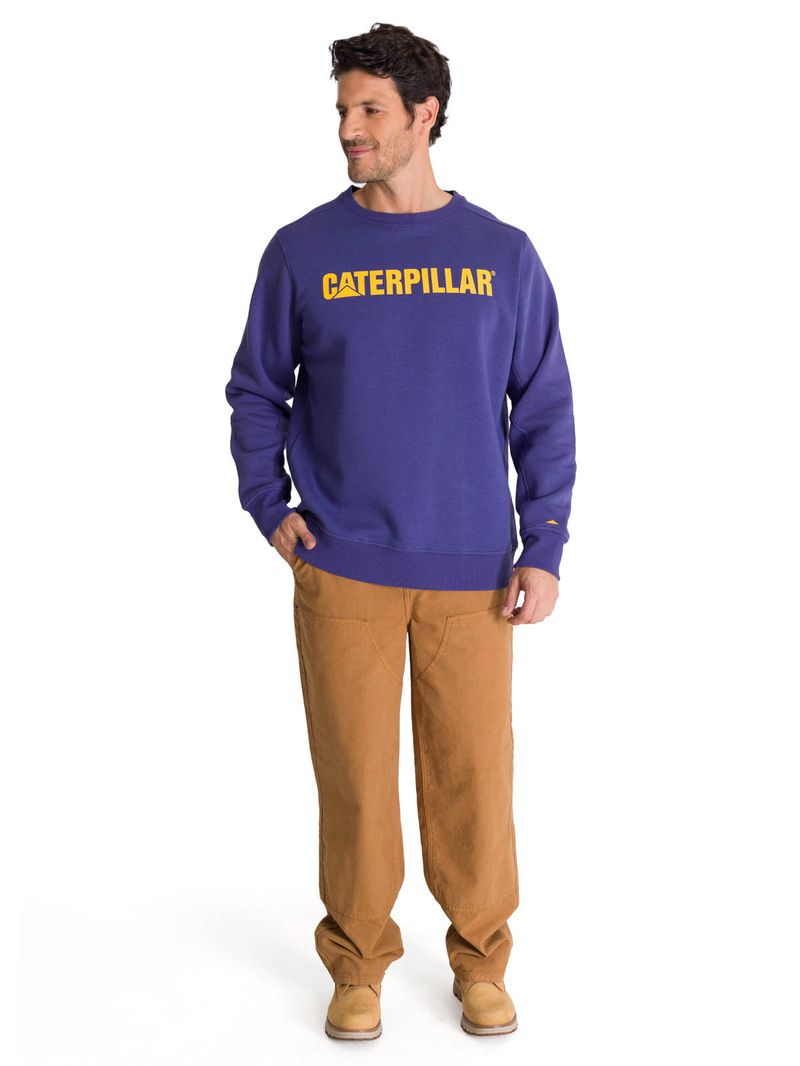 Polerón Crewneck Hombre Logo Caterpillar Azul CAT