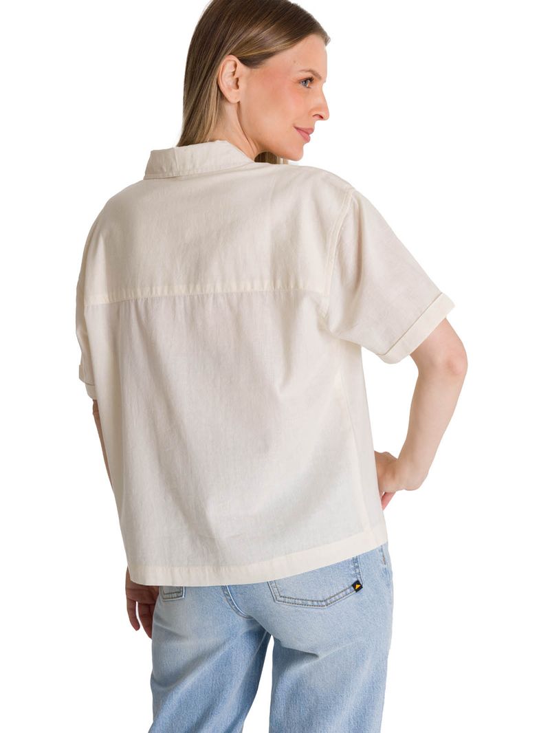 Camisa Manga Corta Mujer Lightweight Camp Blanco CAT