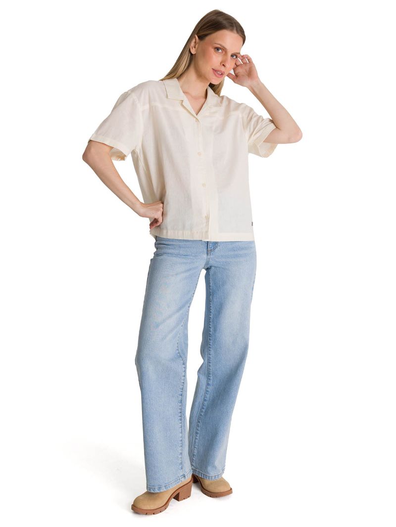 Camisa Manga Corta Mujer Lightweight Camp Blanco CAT