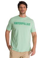 Polera Manga Corta Hombre Logo Caterpillar Verde CAT