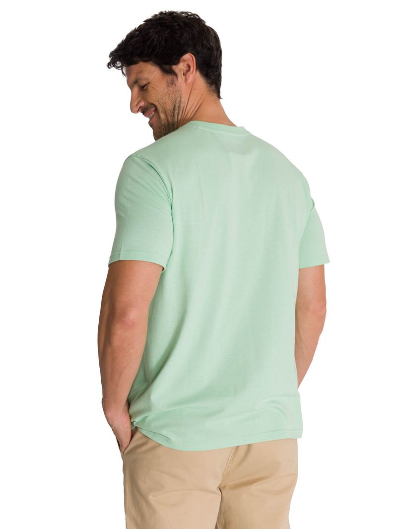Polera Manga Corta Hombre Logo Caterpillar Verde CAT