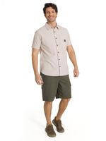 Camisa Manga Corta Hombre Oxford Relaxed Beige CAT