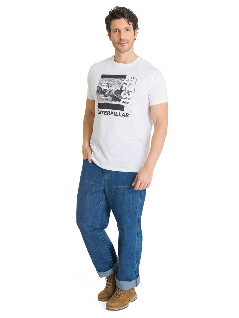 Polera Manga Corta Hombre Everyday Workwear Blanco CAT