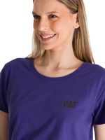 Polera Manga Corta Mujer Logo Azul CAT