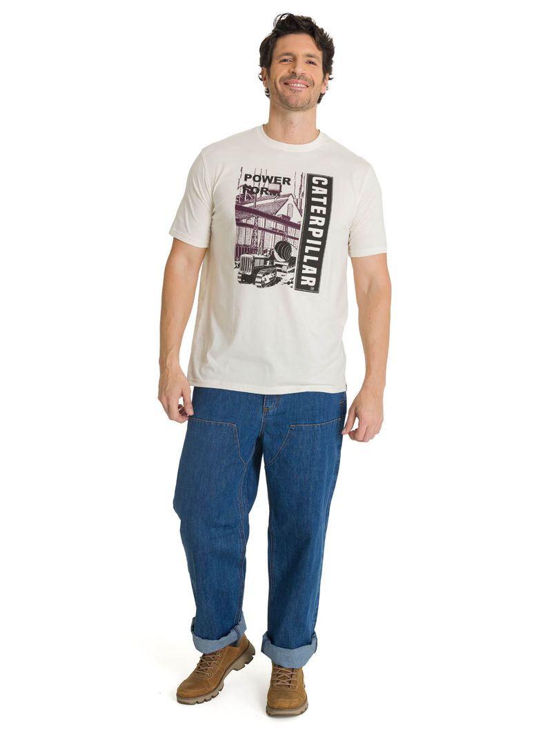 Polera Manga Corta Hombre Heritage Power For Crema CAT