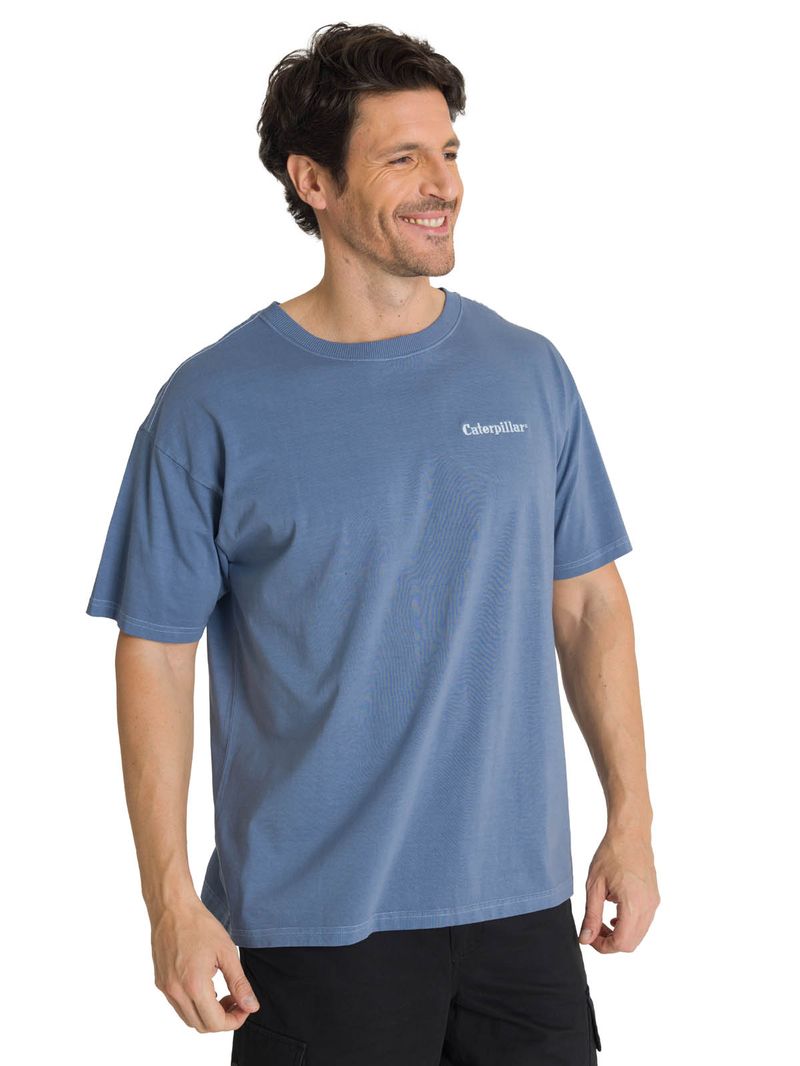 Polera-Casual-Hombre-Heavyweight-Relaxed-Azul-CAT