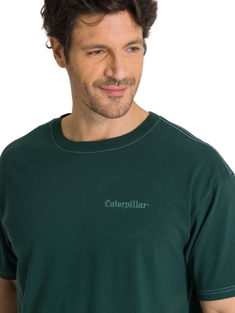 Polera Casual Hombre Heavyweight Relaxed Verde CAT