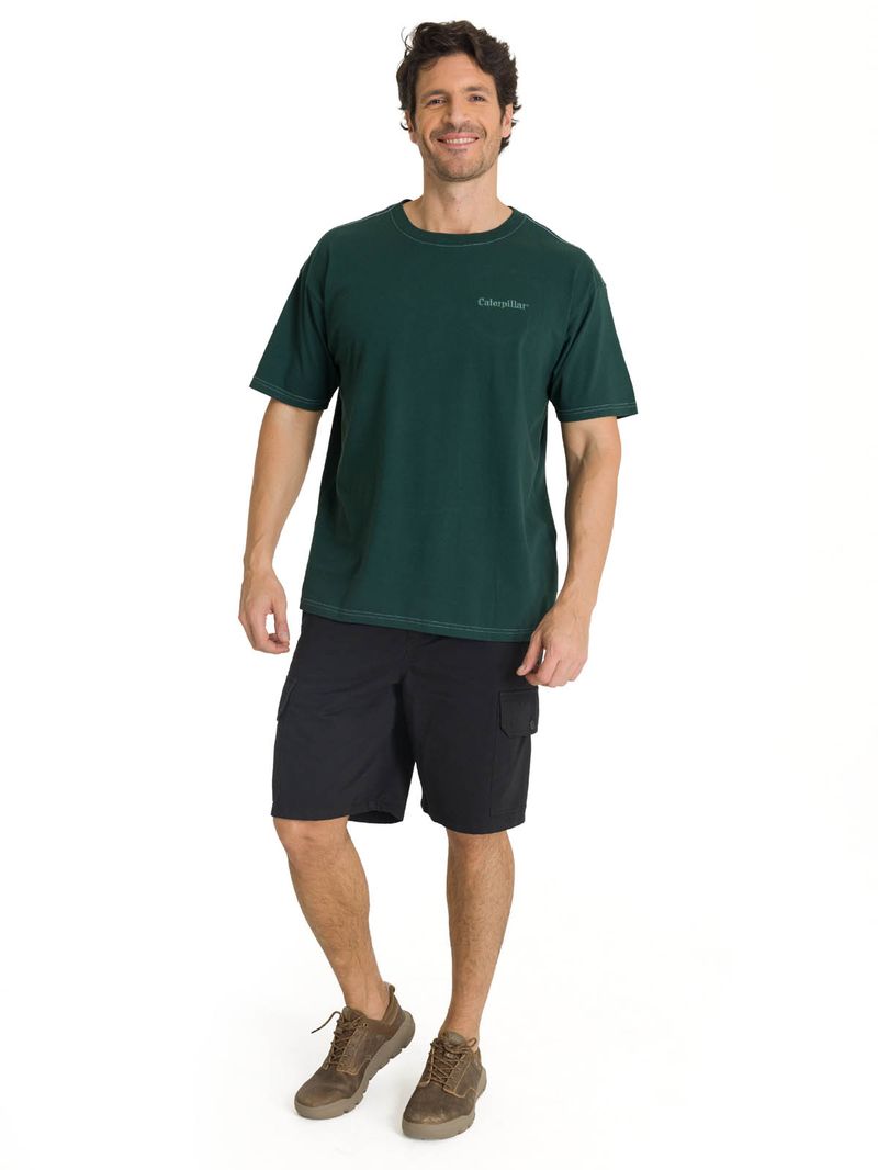 Polera Casual Hombre Heavyweight Relaxed Verde CAT