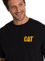 Polera Manga Corta Hombre Diseño Hard Work Negro CAT