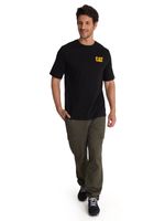 Polera Manga Corta Hombre Diseño Hard Work Negro CAT