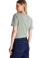 Polera Manga Corta Mujer Diseño Tractor Verde CAT