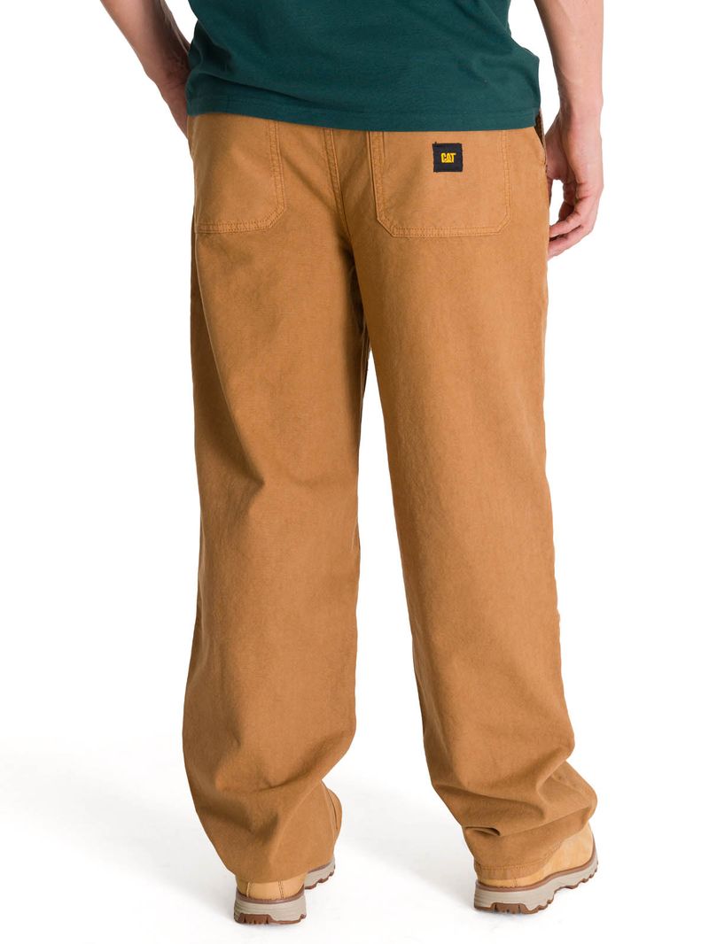 Pantalón Hombre Double Front Canvas Café CAT