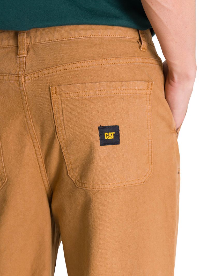 Pantalón Hombre Double Front Canvas Café CAT