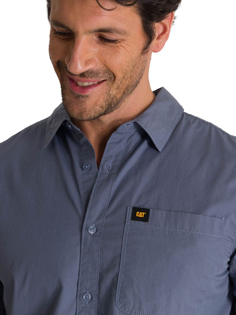 Camisa Manga Larga Hombre Convertible Azul Acero CAT