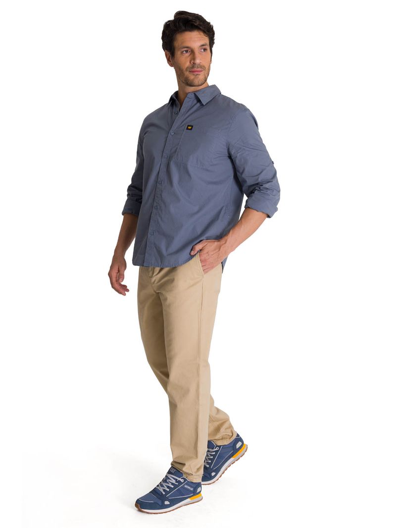 Camisa Manga Larga Hombre Convertible Azul Acero CAT