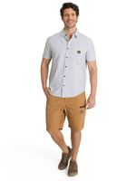 Camisa Manga Corta Hombre Oxford Relaxed Azul CAT