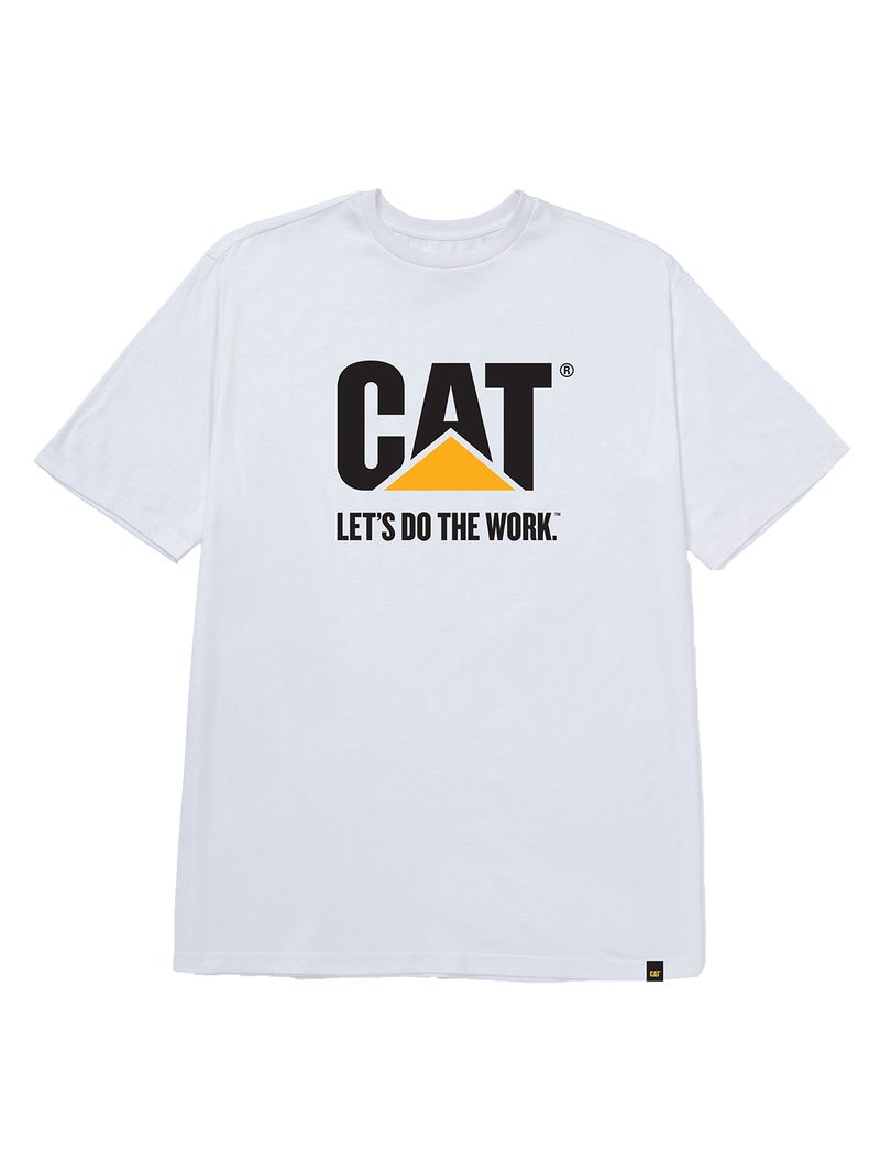 Polera Manga Corta Hombre Diseño Do The Work Blanco CAT