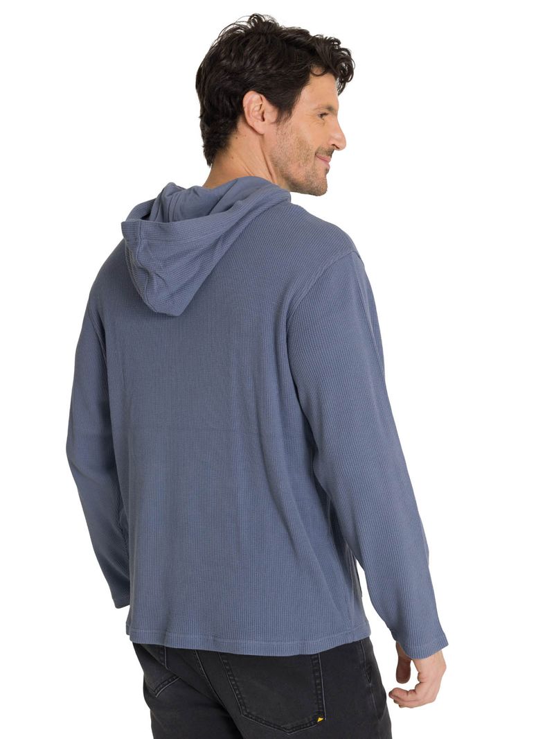 Polerón Con Gorro Hombre Waffle-Knit Gris CAT