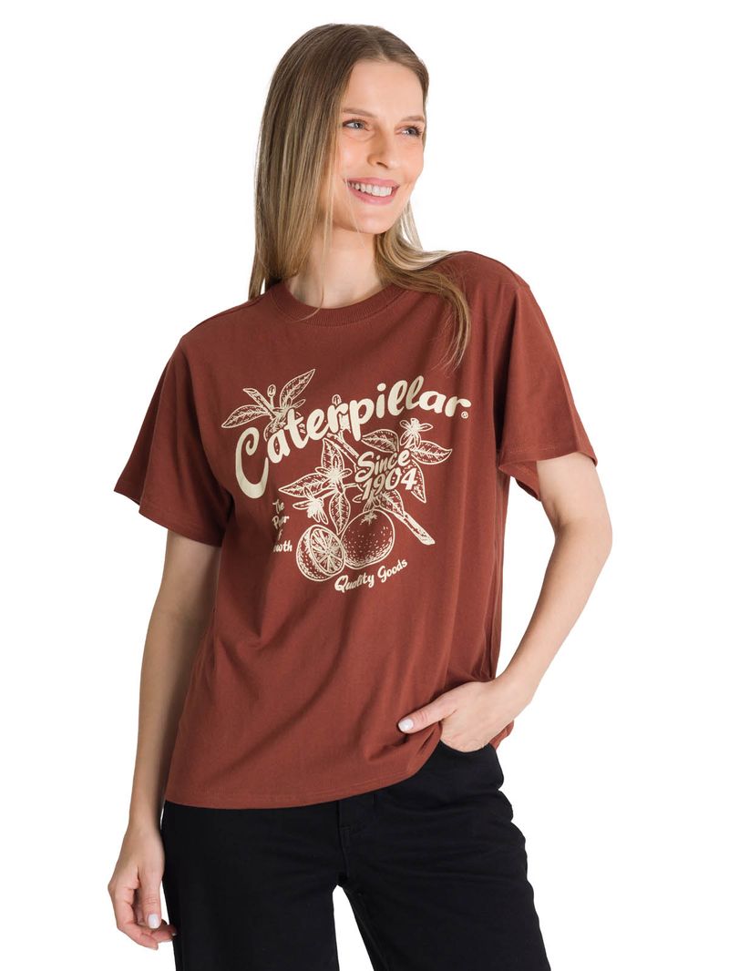 Polera Manga Corta Mujer Diseño Ladrillo CAT