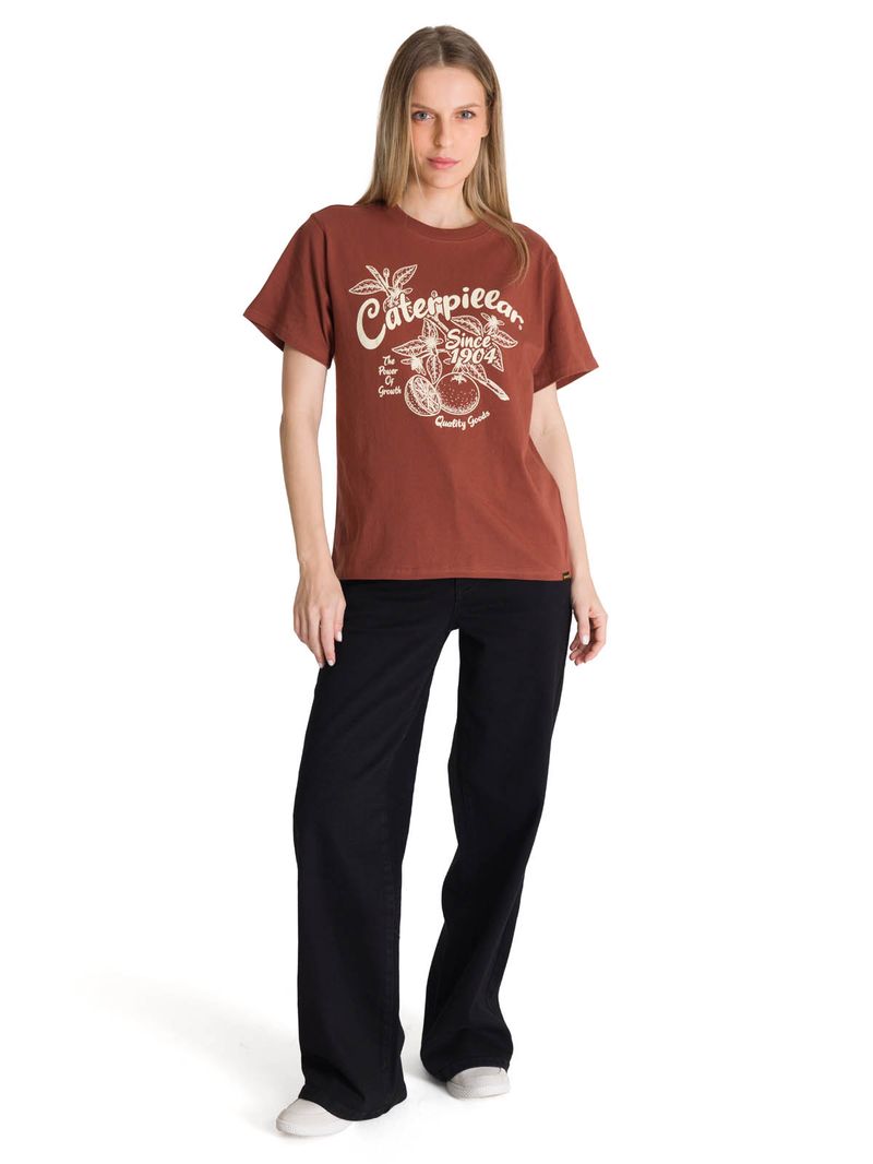 Polera Manga Corta Mujer Diseño Ladrillo CAT