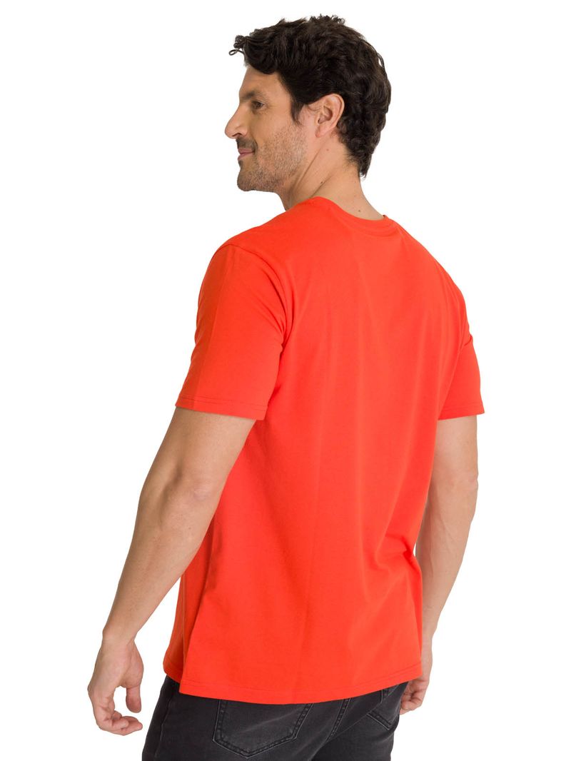 Polera Manga Corta Hombre Logo Roja CAT